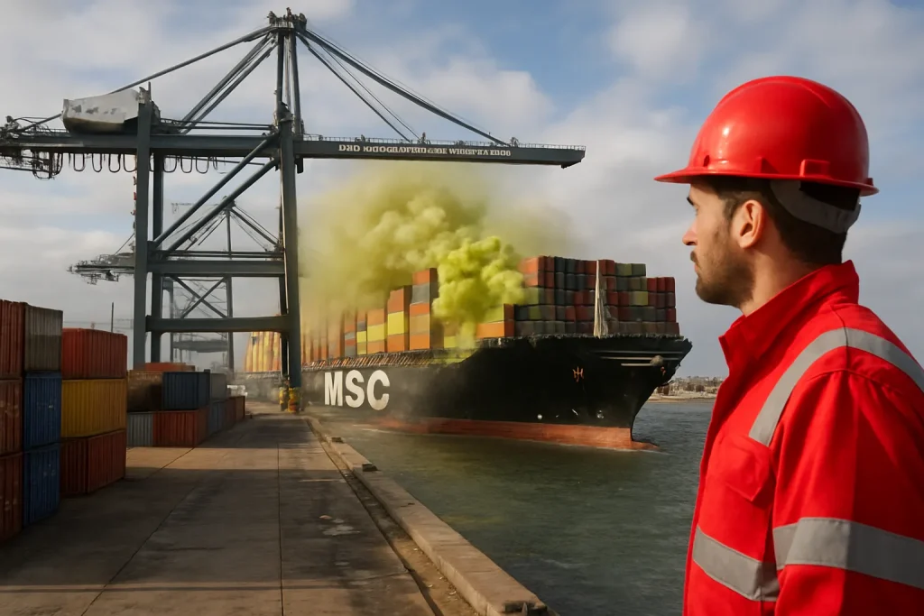 Filtración tóxica paraliza puerto MSC