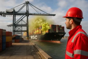 Filtración tóxica paraliza puerto MSC